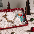 Christmas Colour In Cookies Gift Set - 4 Iced Vanilla Cookies with Edible Pens